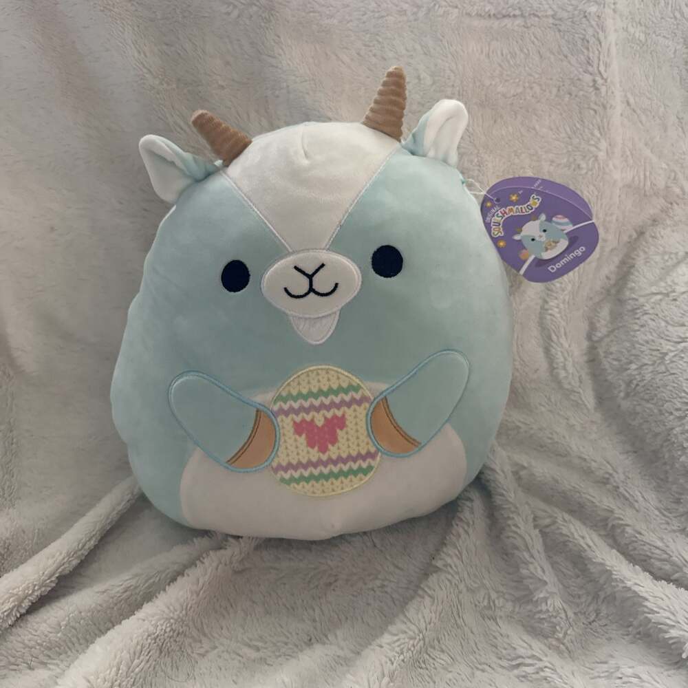 Squishmallows Domingo the Blue Goat Holding Easter Egg 12” Plush